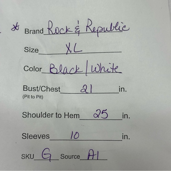 Rock & Republic Americana Eagle Graphic Raglan Tee Black White USA Stars XL - Picture 9 of 9
